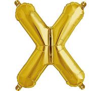 SHATCHI 16" Gold Letter X Air Filled Foil Balloons Party Banner Decorations Gifts Self Inflating