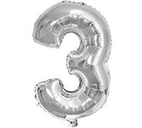 SHATCHI 16" Letters Numbers Foil Balloons Air Filled Self Inflating Birthday Anniversary Wedding Party Banner Decorations, Silver