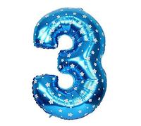 SHATCHI 16" Letters Numbers Foil Balloons Air Filled Self Inflating Birthday Anniversary Wedding Party Banner Decorations, Blue