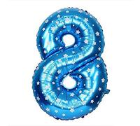 SHATCHI 16" Letters Numbers Foil Balloons Air Filled Self Inflating Birthday Anniversary Wedding Party Banner Decorations, Blue