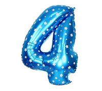 SHATCHI 16" Letters Numbers Foil Balloons Air Filled Self Inflating Birthday Anniversary Wedding Party Banner Decorations, Blue