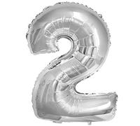 SHATCHI 16" Letters Numbers Foil Balloons Air Filled Self Inflating Birthday Anniversary Wedding Party Banner Decorations, Silver