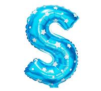 SHATCHI 16" Letters Numbers Foil Balloons Air Filled Self Inflating Birthday Anniversary Wedding Party Banner Decorations, Blue