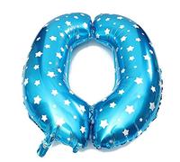 SHATCHI 16" Letters Numbers Foil Balloons Air Filled Self Inflating Birthday Anniversary Wedding Party Banner Decorations, Blue