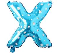 SHATCHI 16" Letters Numbers Foil Balloons Air Filled Self Inflating Birthday Anniversary Wedding Party Banner Decorations, Blue