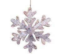 SHATCHI 16cm Snowflake Shape Birch Bark Wooden Christmas Tree Wall Door Wreath Ceiling Hanging Xmas Home Decorations, Wood