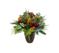 Shatchi 16Inch Red Berry Topiary - Christmas Decoration in Green Shatchi Green