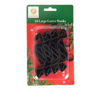 Shatchi 16Pcs Large Gutter Hooks Black - Heavy-Duty & Weather Resistant