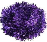 SHATCHI 16Pcs Purple 1.8m/6ft Xmas Metallic Chunky Tinsel Garland for Christmas Tree Hanging Decorations, PVC, 16