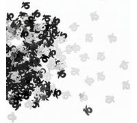 Shatchi 16Th Birthday Confetti Black & Silver 2 Pack X 14 Grams Birthday Decoration Foil Metallic 2 Pack