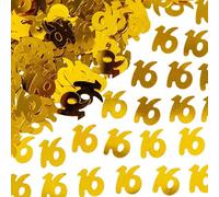 Shatchi 16Th Birthday Confetti Gold 1 Pack X 14 Grams Birthday Decoration Foil Metallic 1 Pack