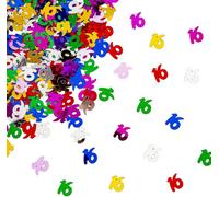 Shatchi 16Th Birthday Confetti Multicolour 4 Pack X 14 Grams Birthday Decoration Foil Metallic 4 Pack
