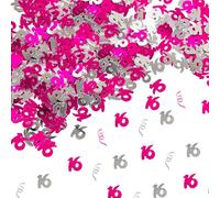 Shatchi 16Th Birthday Confetti Pink & Silver 1 Pack X 14 Grams Birthday Decoration Foil Metallic 1 Pack