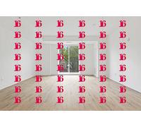 Shatchi 16Th Glitz Pink Anniversary Birthday Metallic Hanging String Shiny Foil Wall Decorations Pack Of 6