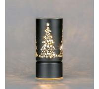 Shatchi 17cm Christmas Decorated Vase Led Grey Glass Vase / Christmas Tree Shatchi Grey