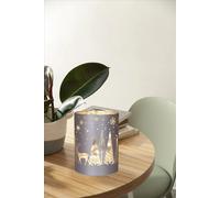 Shatchi 17cm Christmas Decorated Vase Led Silver Glass Vase / Forest Shatchi Silver