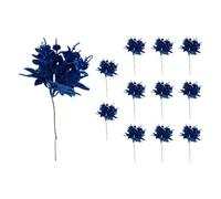 Shatchi 17Cm Glitter Eucalyptus With Maple Leaf Pick Dark Blue 12Pcs
