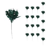 Shatchi 17Cm Glitter Eucalyptus With Maple Leaf Pick Dark Green 18Pcs