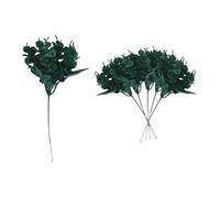 Shatchi 17Cm Glitter Eucalyptus With Maple Leaf Pick Dark Green 6Pcs