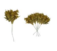 Shatchi 17Cm Glitter Eucalyptus With Maple Leaf Pick Gold 6Pcs