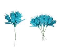 Shatchi 17Cm Glitter Eucalyptus With Maple Leaf Pick Light Blue 6Pcs