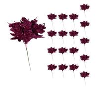 Shatchi 17Cm Glitter Eucalyptus With Maple Leaf Pick Purple 18Pcs