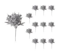Shatchi 17Cm Glitter Eucalyptus With Maple Leaf Pick Silver 12Pcs