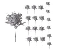 Shatchi 17Cm Glitter Eucalyptus With Maple Leaf Pick Silver 18Pcs
