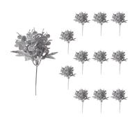 Shatchi 17Cm Glitter Eucalyptus With Maple Leaf Pick Silver 12Pcs
