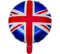 SHATCHI 18" Large Union Jack Foil Balloon Helium Fill Great Britain King Charles III Coronation BBQ Street Party Sports Royal Events Decorations