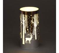 Shatchi 18cm Christmas Decorated Vase Table Deer Scene Silver Shatchi Silver