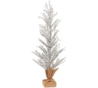 Shatchi 18in Pre-Lit Christmas Tree Battery USB Operated Warm White Lights Home Window Decor Shatchi White