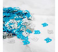 Shatchi 18Th Birthday Confetti Blue & Silver 2 Pack X 14 Grams Birthday Decoration Foil Metallic 2 Pack