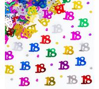 Shatchi 18Th Birthday Confetti Multicolour 2 Pack X 14 Grams Birthday Decoration Foil Metallic 2 Pack