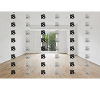 Shatchi 18Th Glitz Black Anniversary Birthday Metallic Hanging String Shiny Foil Wall Decorations Pack Of 6