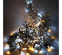 SHATCHI 1920 Christmas Tree Cluster Lights Multifunction 8 Light Modes, Timer Green Cable Indoor/Outdoor Low Voltage Holiday Home Decorations, Warm and Cool White