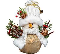 SHATCHI 19cm Snowman Figure Christmas Tabletop Centrepiece Showpieces Home Art & Craft Xmas Party Window Décor