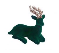 Shatchi 19Cm Velvet Sitting Deer Emerald