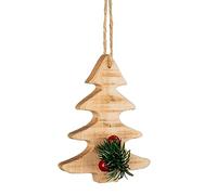 (1PC Tree) Christmas Hanging Ornaments Wooden Pendants Wall Door Xmas Gift Tree Decorations