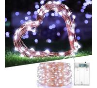 SHATCHI 2 Pack of 20 LED/2m Fairy String Lights Copper Wire Battery Operated Cool White LEDs Twinkle Waterproof Lights for Bedroom, Christmas, Party, Wedding Outdoor Indoor Decoration