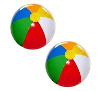 SHATCHI 2pcs 16in Beach Ball Inflatable Rainbow Coloured Holiday Swimming Pool Party Toys Blow Up Summer Outdoor Games