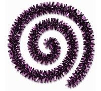 Shatchi 2 X 2M Chunky Aubergine Tinsel Garland - Chunky Christmas Tinsel Garland - Tree, Mantelpiece And Party Decoration - Festive Home
