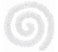 Shatchi 2 X 2M White Chunky Tinsel Garland - Chunky Christmas Tinsel Garland - Tree, Mantelpiece And Party Decoration - Festive Home Décor