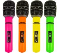 SHATCHI 2 x Inflatable Microphones Toys Mic Mike Blow Up Musical Instruments Bag Fillers Supplies Toys Favours Hen Night Do Stag Fancy Dress Party Accessories Rock Star Pretend Play Gifts