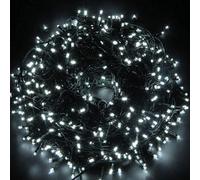 Shatchi 200 Leds Fairy String Lights Cool White Christmas Decorations Green Cable 8 Modes Mains Powered Memory Auto Timer