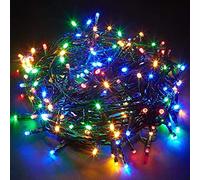 SHATCHI 200 LEDs Fairy String Lights Multicolour Indoor/Outdoor Christmas Tree/Home/Party/Wedding/Garden Decorations Green Cable 8 Modes Mains Powered Memory Auto Timer