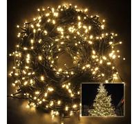 Shatchi 200 Leds Warm White Fairy String Lights Cool White Indoor/outdoor Green Cable 8 Modes Mains Powered Memory Auto Timer