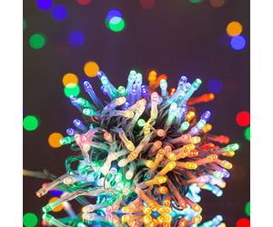 Shatchi 200 Multicolour Leds Multifunction Timer Clear Cable Outdoor String Fairy Lights 20M