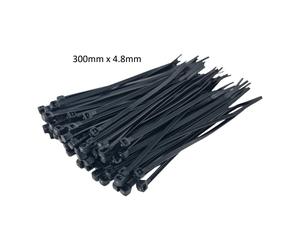 Shatchi 200 Pcs Black Nylon Cable Ties - 100mm, 200mm, 300mm Sizes | Size: 4.6m Shatchi Black 4.6m