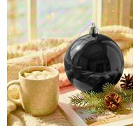 Shatchi 20Cm Black Glossy Christmas Bauble - Premium Bauble & Home Décor Ornament